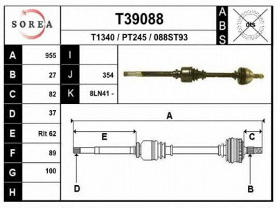 EAI t39088 -  Приводной вал