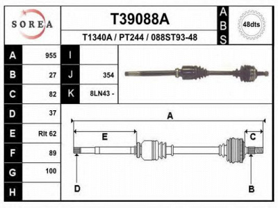 EAI t39088a -  Приводной вал