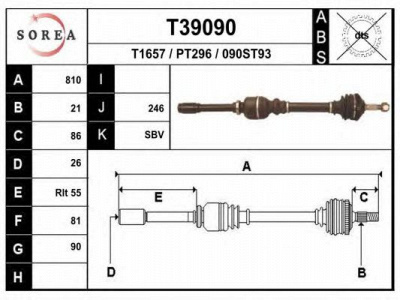 EAI t39090 -  Приводной вал