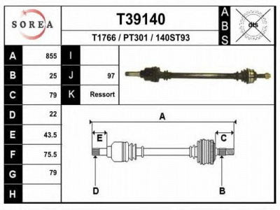 EAI t39140 -  Приводной вал