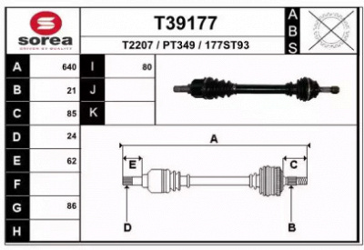 EAI t39177 -  Приводной вал