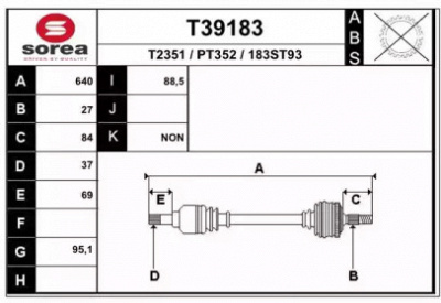 EAI t39183 -  Приводной вал