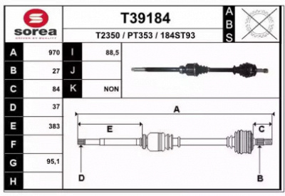 EAI t39184 -  Приводной вал