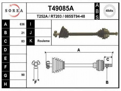 EAI t49085a -  Приводной вал