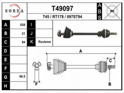 EAI t49097 -  Приводной вал