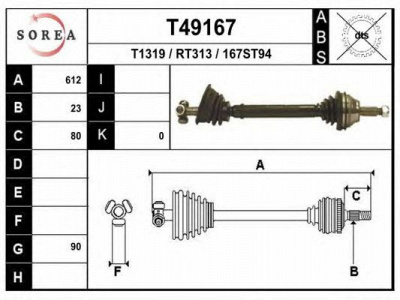 EAI t49167 -  Приводной вал