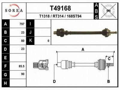 EAI t49168 -  Приводной вал