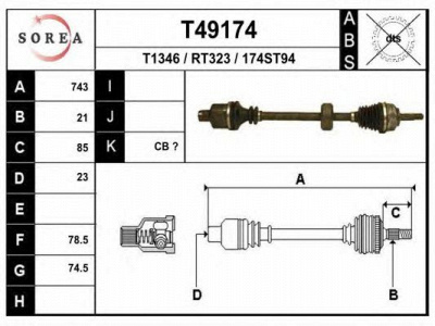 EAI t49174 -  Приводной вал