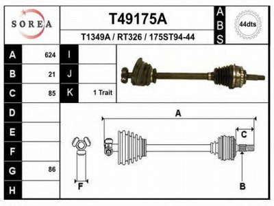 EAI t49175a -  Приводной вал