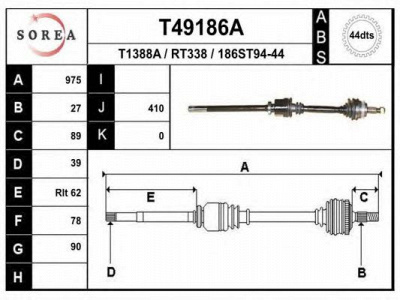 EAI t49186a -  Приводной вал