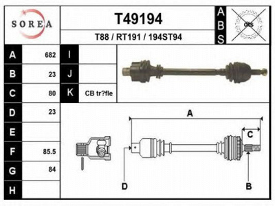 EAI t49194 -  Приводной вал