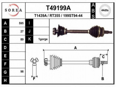 EAI t49199a -  Приводной вал