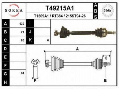 EAI t49215a1 -  Приводной вал