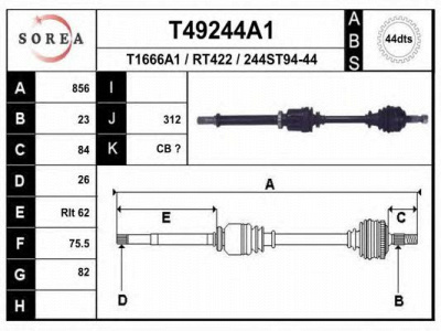 EAI t49244a1 -  Приводной вал