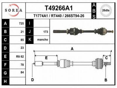 EAI t49266a1 -  Приводной вал