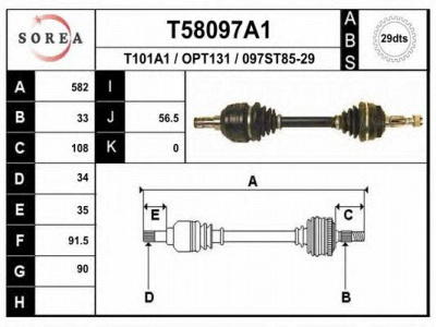 EAI t58097a1 -  Приводной вал