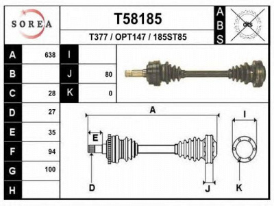 EAI t58185 -  Приводной вал