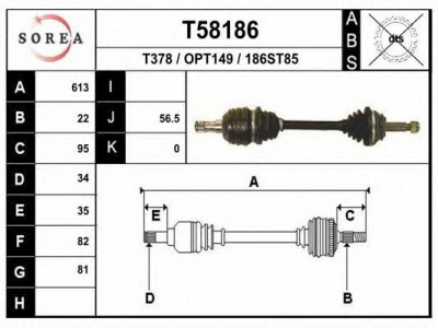 EAI t58186 -  Приводной вал