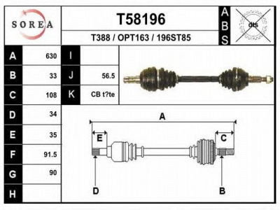 EAI t58196 -  Приводной вал