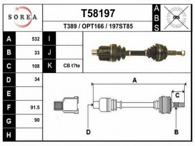 EAI t58197 -  Приводной вал