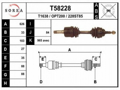 EAI t58228 -  Приводной вал