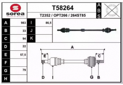 EAI t58264 -  Приводной вал