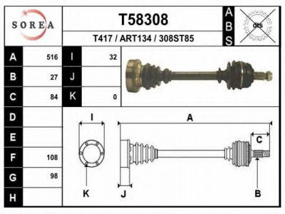 EAI t58308 -  Приводной вал