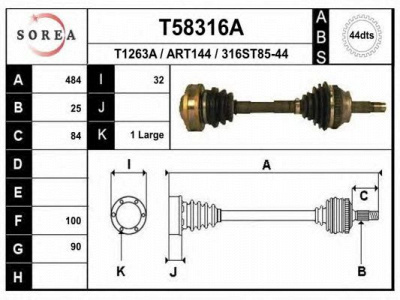 EAI t58316a -  Приводной вал