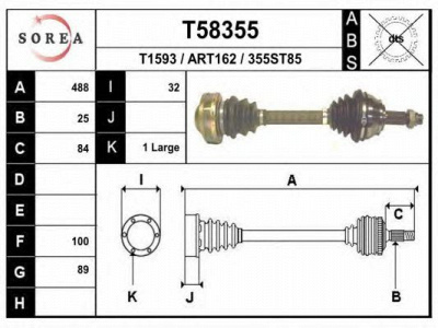 EAI t58355 -  Приводной вал