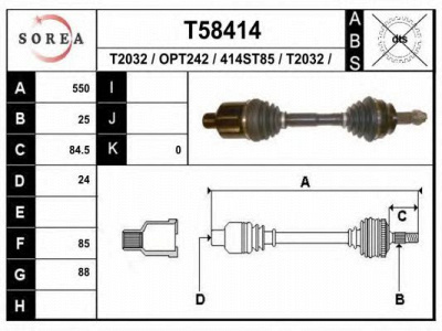 EAI t58414 -  Приводной вал