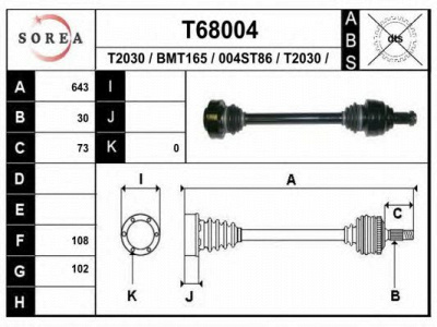 EAI t68004 -  Приводной вал