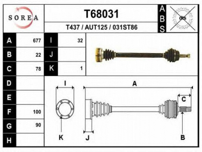 EAI t68031 -  Приводной вал
