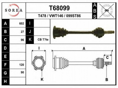 EAI t68099 -  Приводной вал