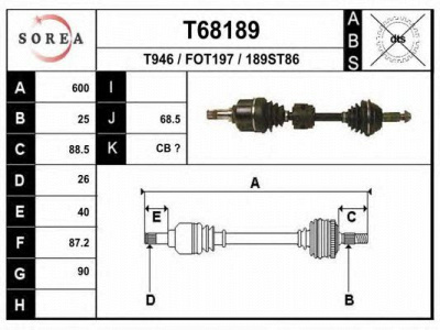 EAI t68189 -  Приводной вал