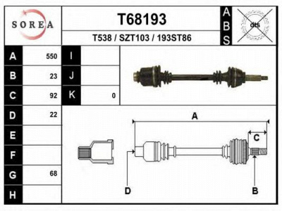 EAI t68193 -  Приводной вал