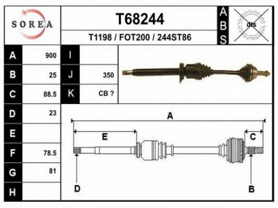 EAI t68244 -  Приводной вал