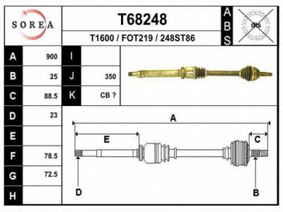 EAI t68248 -  Приводной вал
