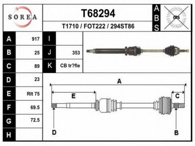 EAI t68294 -  Приводной вал