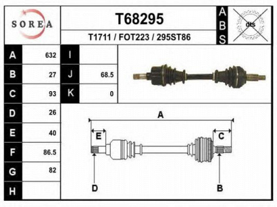 EAI t68295 -  Приводной вал