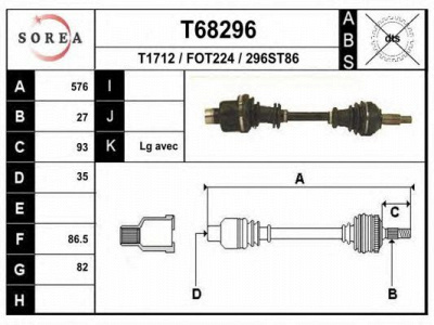 EAI t68296 -  Приводной вал