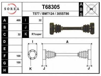 EAI t68305 -  Приводной вал