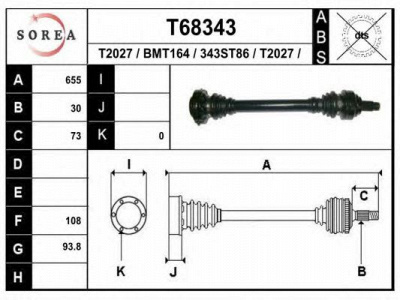 EAI t68343 -  Приводной вал