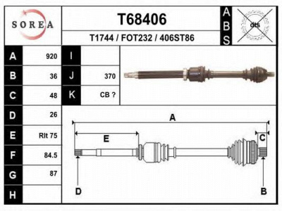 EAI t68406 -  Приводной вал