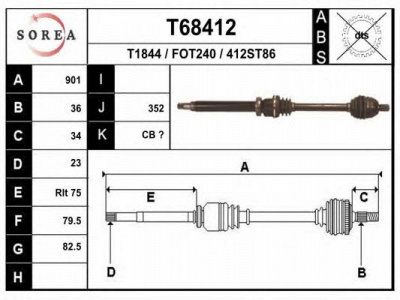 EAI t68412 -  Приводной вал