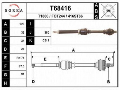 EAI t68416 -  Приводной вал