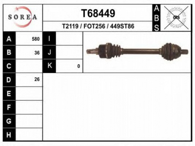 EAI t68449 -  Приводной вал