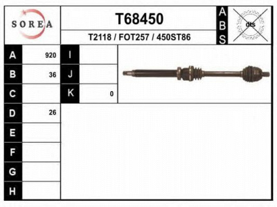 EAI t68450 -  Приводной вал