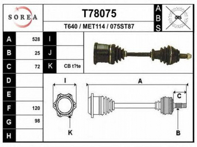 EAI t78075 -  Приводной вал