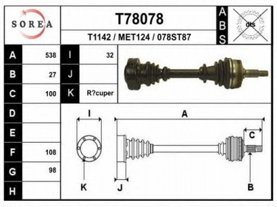 EAI t78078 -  Приводной вал