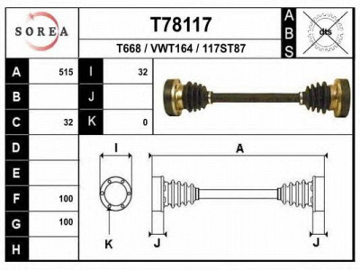 EAI t78117 -  Приводной вал